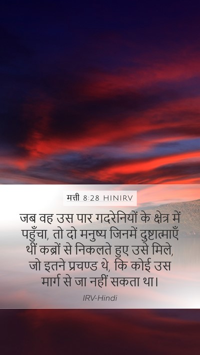 मत्ती 8:28 HINIRV Bible Verse Image