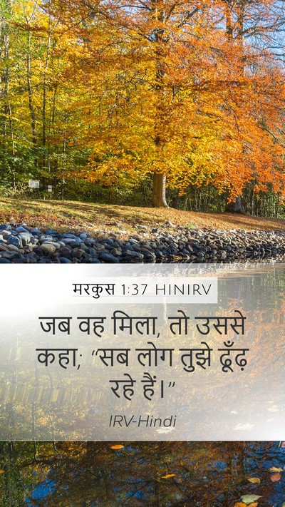 मरकुस 1:37 HINIRV Mobile Phone Wallpaper - जब वह मिला, तो उससे - Mobile Bible Verse Wallpaper
