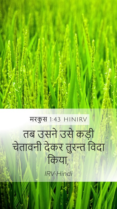 मरकुस 1:43 HINIRV Mobile Phone Wallpaper - तब उसने उसे कड़ी - Mobile Bible Verse Wallpaper