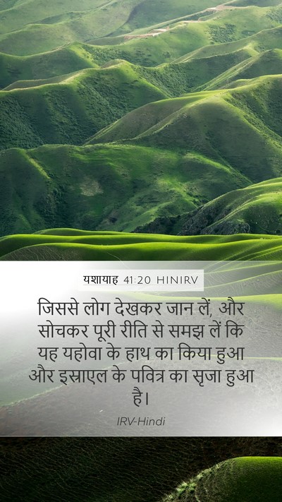यशायाह 41:20 HINIRV Mobile Phone Wallpaper - जिससे लोग देखकर - Mobile Bible Verse Wallpaper