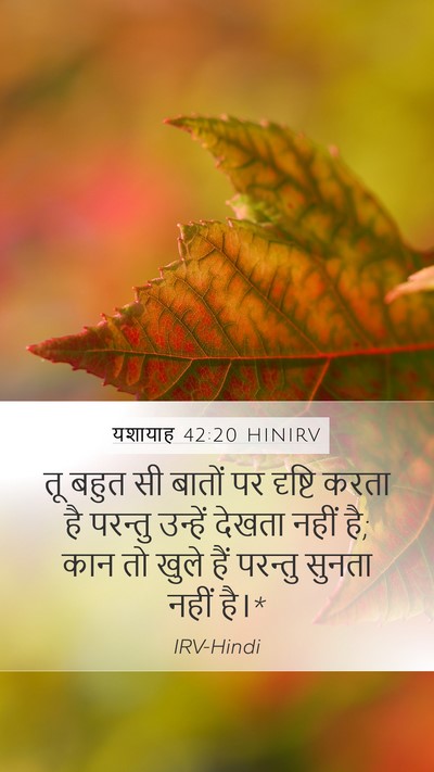 यशायाह 42:20 HINIRV Mobile Phone Wallpaper - तू बहुत सी बातों पर - Mobile Bible Verse Wallpaper