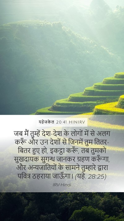 यहेजकेल 20:41 HINIRV Mobile Phone Wallpaper - जब मैं तुम्हें - Mobile Bible Verse Wallpaper