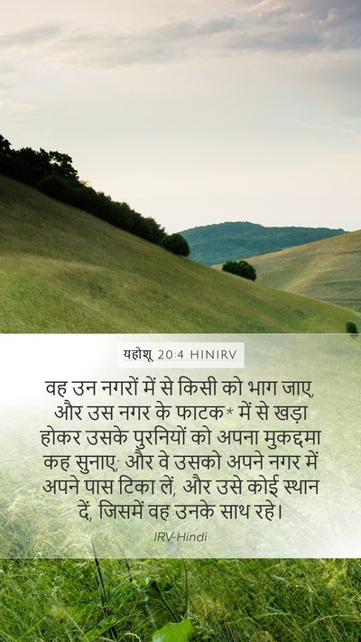 यहोशू 20:4 HINIRV Mobile Phone Wallpaper - वह उन नगरों में से - Mobile Bible Verse Wallpaper