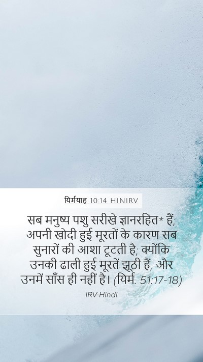 यिर्मयाह 10:14 HINIRV Bible Verse Image