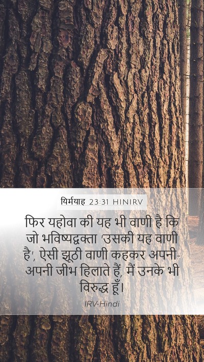यिर्मयाह 23:31 HINIRV Bible Verse Image