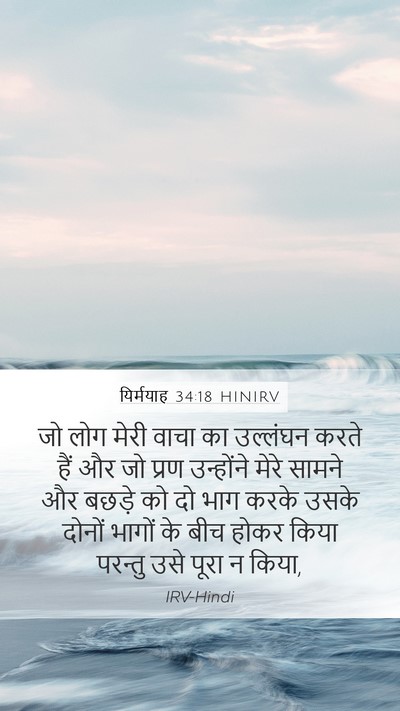 यिर्मयाह 34:18 HINIRV Bible Verse Image