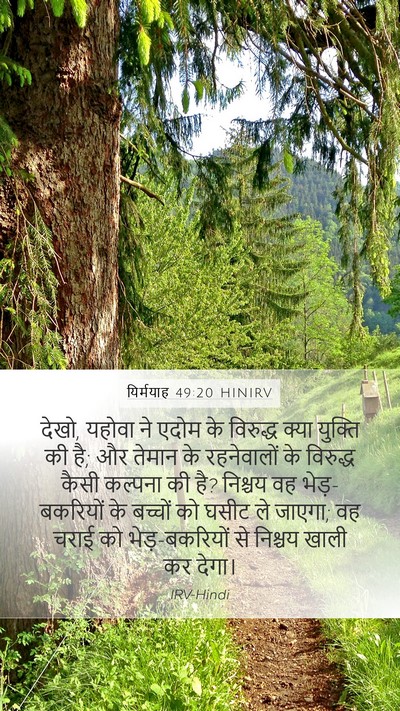यिर्मयाह 49:20 HINIRV Bible Verse Image