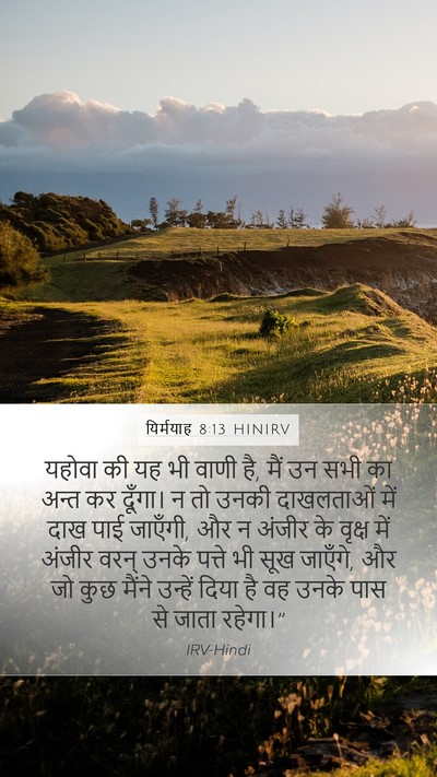 यिर्मयाह 8:13 HINIRV Mobile Phone Wallpaper - यहोवा की यह भी वाणी - Mobile Bible Verse Wallpaper