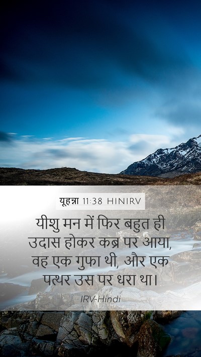 यूहन्ना 11:38 HINIRV Mobile Phone Wallpaper - यीशु मन में फिर - Mobile Bible Verse Wallpaper