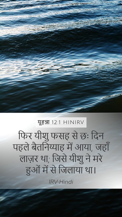 यूहन्ना 12:1 HINIRV Mobile Phone Wallpaper - फिर यीशु फसह से छः - Mobile Bible Verse Wallpaper