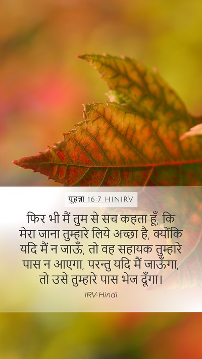 यूहन्ना 16:7 HINIRV Mobile Phone Wallpaper - फिर भी मैं तुम से - Mobile Bible Verse Wallpaper