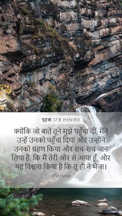 यूहन्ना 17:8 HINIRV Bible Verse Image