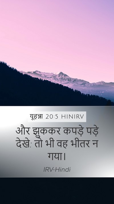 यूहन्ना 20:5 HINIRV Mobile Phone Wallpaper - और झुककर कपड़े - Mobile Bible Verse Wallpaper