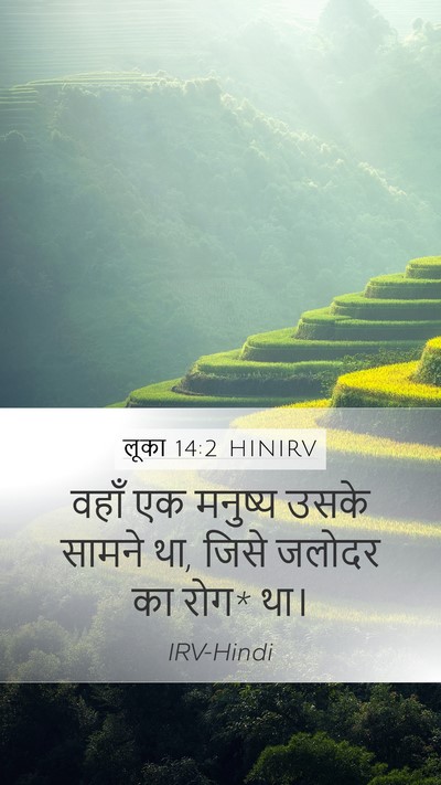 लूका 14:2 HINIRV Mobile Phone Wallpaper - वहाँ एक मनुष्य - Mobile Bible Verse Wallpaper
