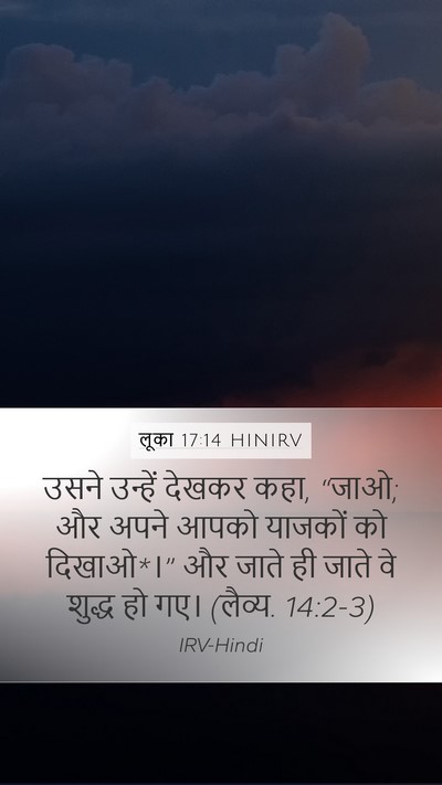 लूका 17:14 HINIRV Mobile Phone Wallpaper - उसने उन्हें देखकर - Mobile Bible Verse Wallpaper