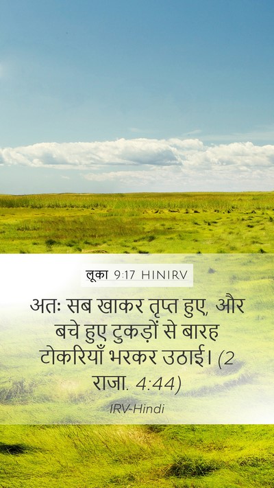 लूका 9:17 HINIRV Mobile Phone Wallpaper - अतः सब खाकर तृप्त - Mobile Bible Verse Wallpaper