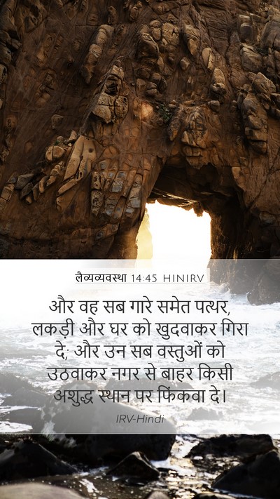 लैव्यव्यवस्था 14:45 HINIRV Mobile Phone Wallpaper - और वह सब गारे समेत - Mobile Bible Verse Wallpaper