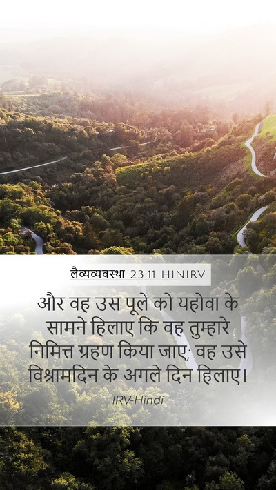 लैव्यव्यवस्था 23:11 HINIRV Mobile Phone Wallpaper - और वह उस पूले को - Mobile Bible Verse Wallpaper
