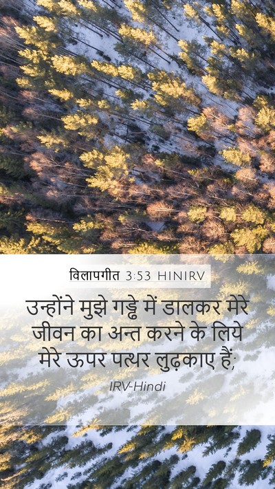विलापगीत 3:53 HINIRV Bible Verse Image
