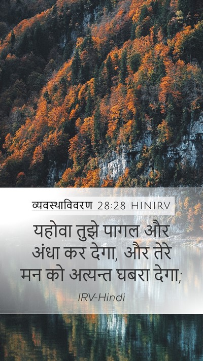 व्यवस्थाविवरण 28:28 HINIRV Bible Verse Image
