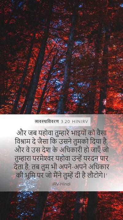 व्यवस्थाविवरण 3:20 HINIRV Bible Verse Image