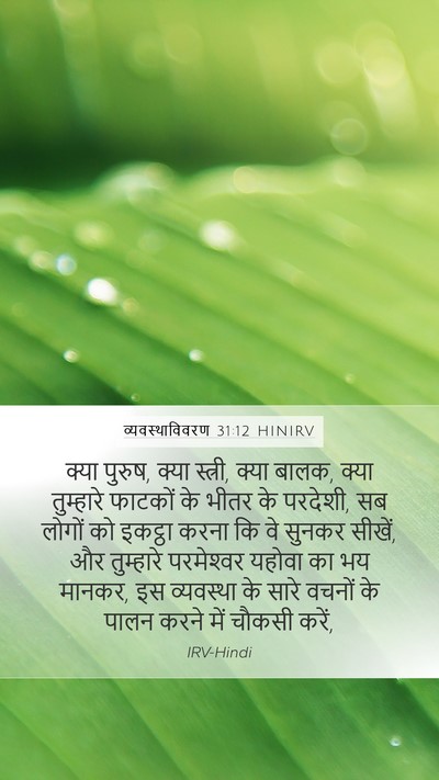 व्यवस्थाविवरण 31:12 HINIRV Bible Verse Image