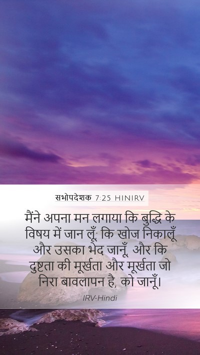 सभोपदेशक 7:25 HINIRV Mobile Phone Wallpaper - मैंने अपना मन - Mobile Bible Verse Wallpaper